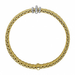 Fope Panorama 18ct Yellow Gold 0.23ct Diamond Rondelle Bracelet, 587B PAVE.
