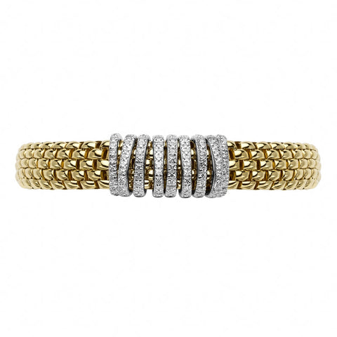 Fope Panorama 18ct Yellow Gold 0.68ct Diamond Rondelle Bracelet, 588B PAVE.