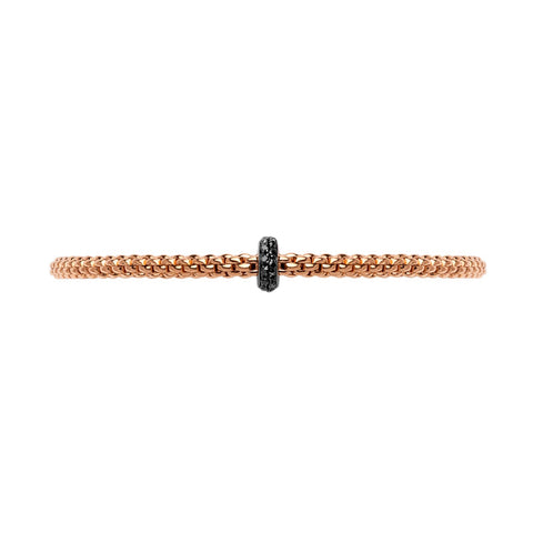 Fope Prima 18ct Rose Gold 0.20ct Black Diamond Bracelet, 745B/BBRN.