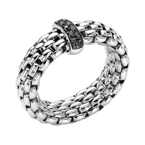 Fope Vendome 18ct White Gold 0.11ct Black Diamond Ring, AN559/BBR1.