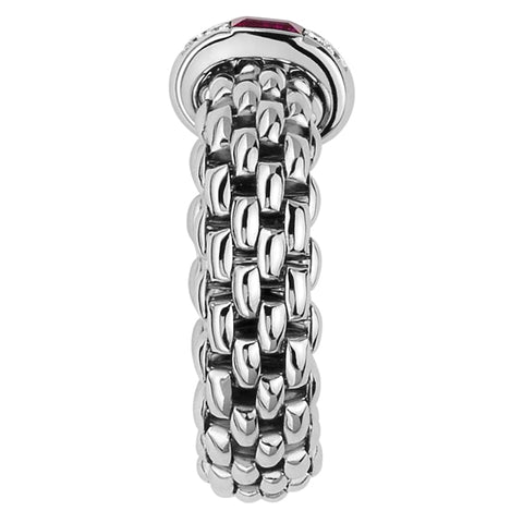Fope Vendome 18ct White Gold Ruby Diamond Ring AN583/BRUB.