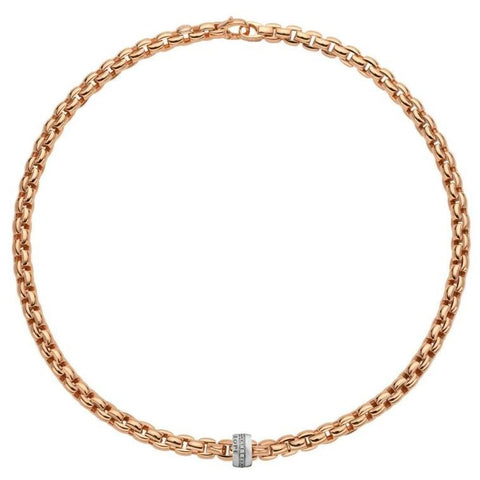 Fope Eka 18ct Rose Gold 0.21ct Diamond Necklace, 604C/BBR.