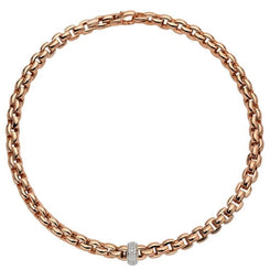 Fope Eka 18ct Rose Gold 0.58ct Diamond Necklace, 607C/PAVE.