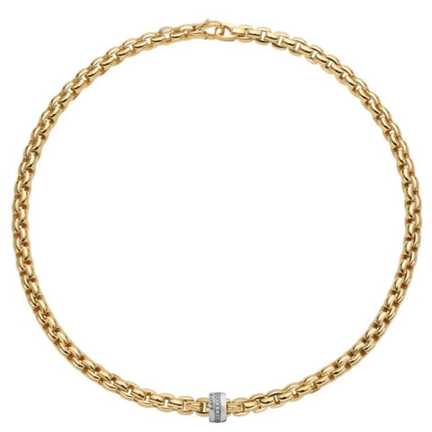 Fope Eka 18ct Yellow Gold 0.21ct Diamond Necklace, 604C/BBR.