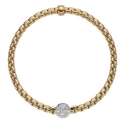 Fope Eka Tiny 18ct Rose Gold 0.22ct Diamond Bracelet, 736B/PAVE.