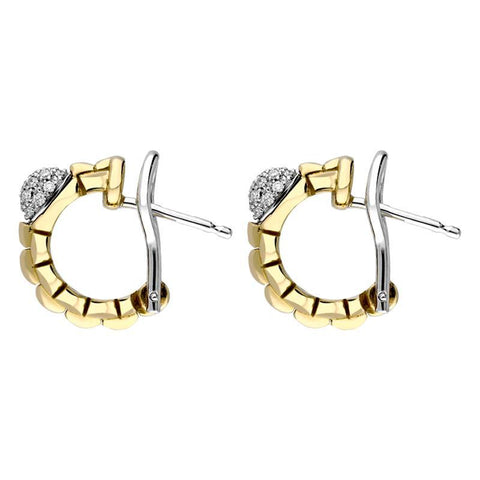 Fope Eka Tiny 18ct Yellow Gold 0.19ct Diamond Earrings, OR730/PAVE.