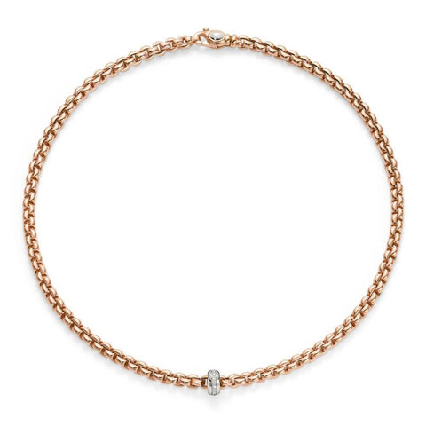 Fope Flex'It Eka 18ct Rose Gold Diamond Necklace. 721C BBR.