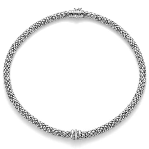 Fope Flex'It Love Nest 18ct White Gold Diamond Necklace 451C BBR