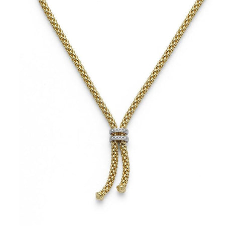 Fope Maori 18ct Yellow Gold 0.09ct Diamond Lariat Necklace, 809/BBR.