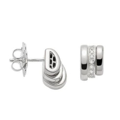 Fope Prima 18ct White Gold 0.13ct Diamond Stud Earrings, OR744/BBR.