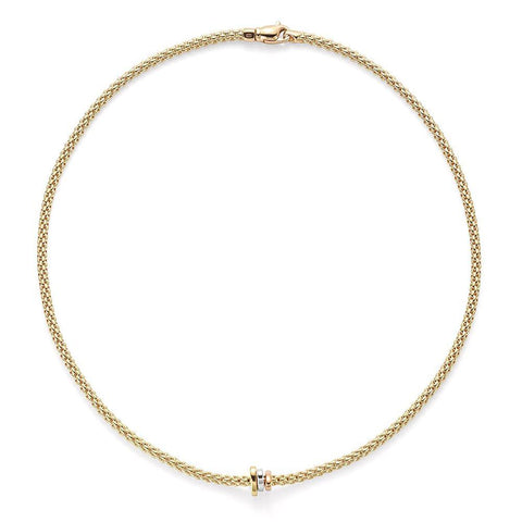 Fope Flex'it Prima 18ct Yellow Gold Mixed Rondelle Necklace, 744C.