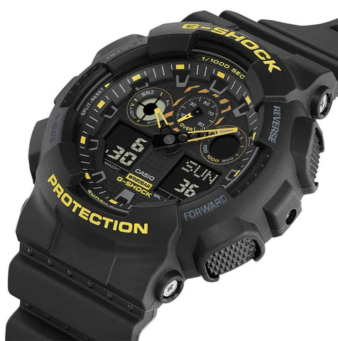 G-Shock GA-100 Black Caution Yellow Mens Watch