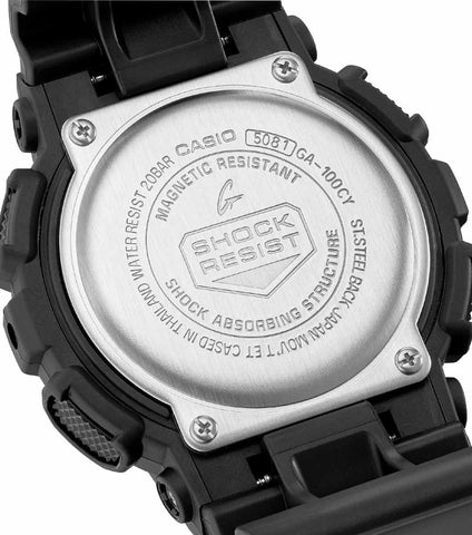G-Shock GA-100 Black Caution Yellow Mens Watch