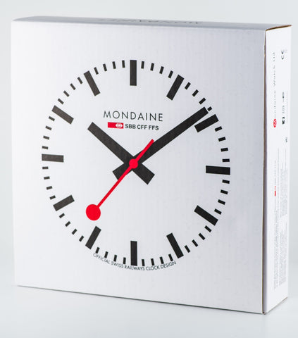 Mondaine Clock Wall Black Frame 25cm Watch