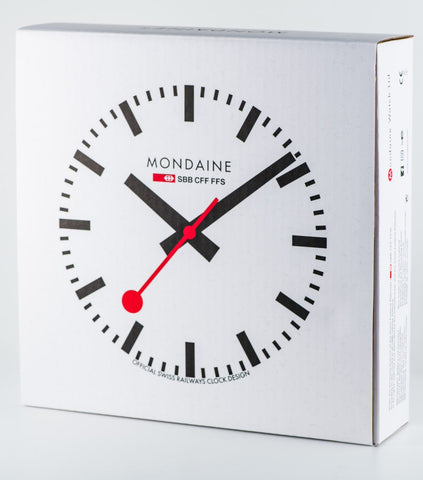 Mondaine Clock Wall Black Frame 25cm Watch