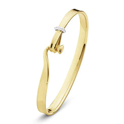 Georg Jensen Torun 18ct Yellow Gold Diamond Bangle