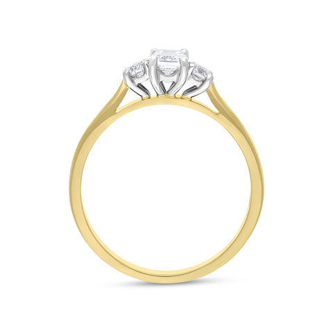 18ct Yellow Gold 0.48ct Diamond GIA Certified EVS1 Trilogy Ring