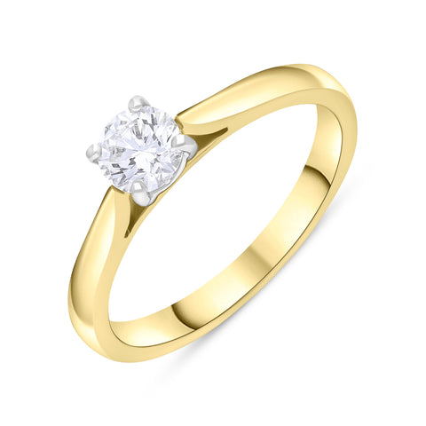 18ct Yellow Gold 0.46ct Diamond GIA Certified Solitaire Ring