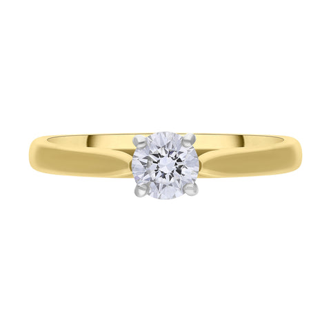 18ct Yellow Gold 0.46ct Diamond GIA Certified Solitaire Ring