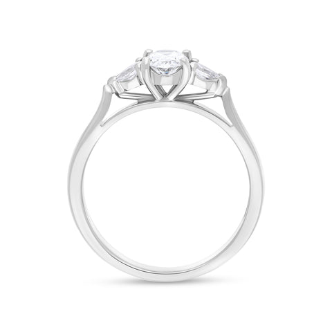 Platinum 0.65ct Diamond GIA Certified Three Stone Trilogy Ring