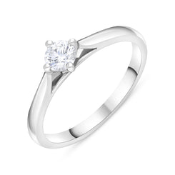 GIA-certified platinum solitaire ring featuring a 0.30-carat diamond, graded GVS2 for clarity. The ring is displayed in size N, showcasing a classic and elegant design that highlights the brilliance of the central diamond.