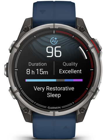 Garmin smartwatch displaying sleep quality information on a white background