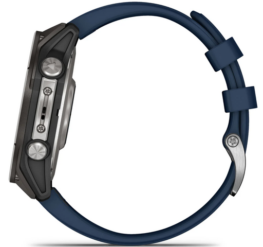 Smartwatch with a blue band on a white background