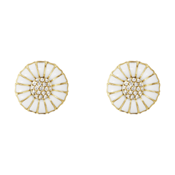 Georg Jensen Daisy Sterling Silver 18ct Yellow Gold Plated Diamond Earrings 10010537