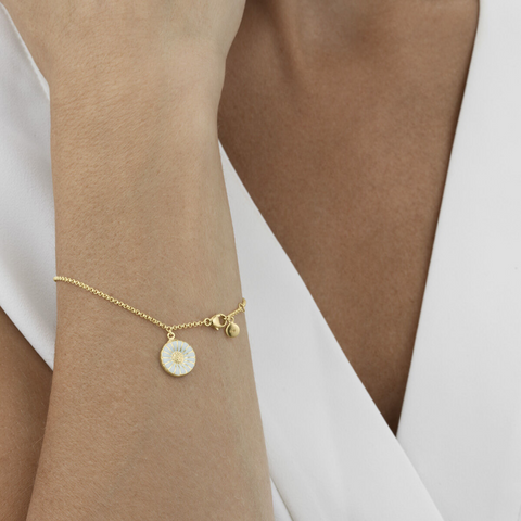 Georg Jensen Daisy Sterling Silver Gold Vermeil Bracelet, 20000704