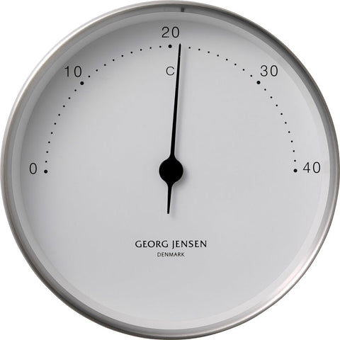 Georg Jensen Koppel Stainless Steel 10cm Thermometer White Dial. 3587588.