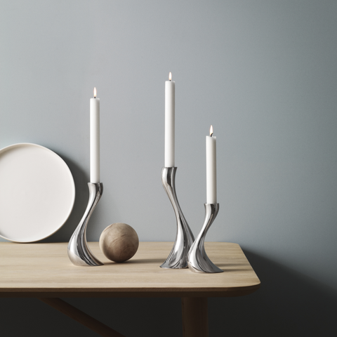 Georg Jensen Set of Three Candle Holders, Small, Medium, Large. 3586624.