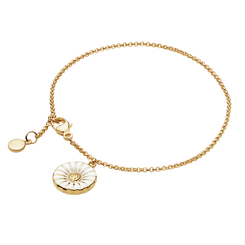 Georg Jensen Daisy Sterling Silver Gold Vermeil Bracelet, 20000704