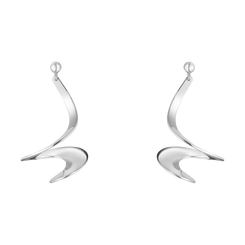 Georg Jensen Mobius Sterling Silver Drop Earrings, 10009341.