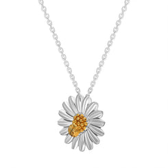Gold Plated Sterling Silver Daisy Pendant Necklace P3434.