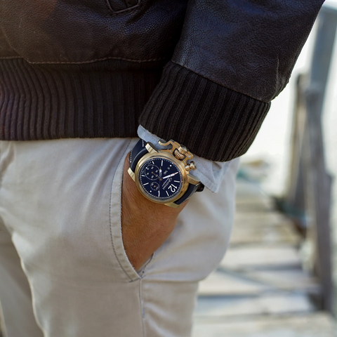 Graham Chronofighter Vintage Bronze Blue Watch