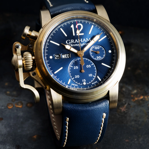 Graham Chronofighter Vintage Bronze Blue Watch