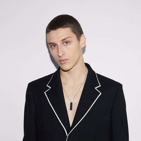 Gucci Tag Sterling Silver GG Necklace D