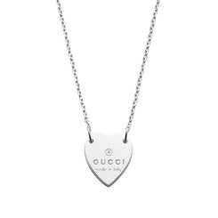 Gucci Engraved Heart Sterling Silver Pendant YBB223512001
