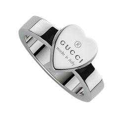 Gucci Engraved Heart Sterling Silver Ring YBC223867001