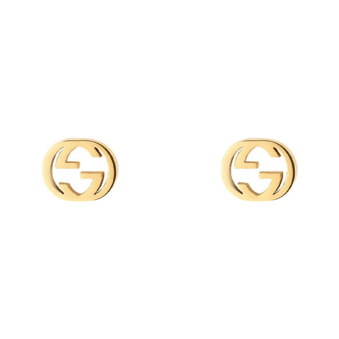 Gucci Interlocking G 18ct Yellow Gold 5mm Stud Earrings YBD662111001