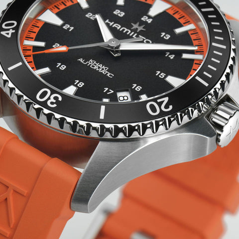 Hamilton Khaki Navy Scuba Auto Tangerine Orange Watch