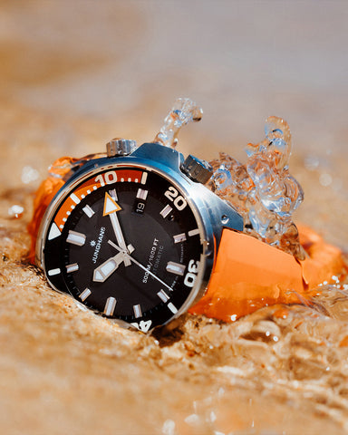 Junghans Aquaris Diver Orange with black dial, stainless steel case