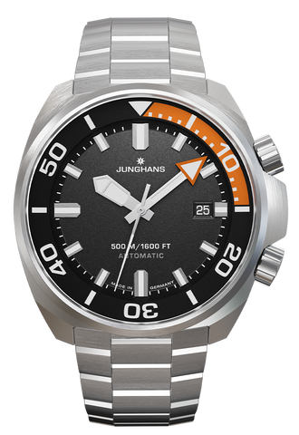 Junghans Aquaris Diver Orange with black dial, stainless steel case