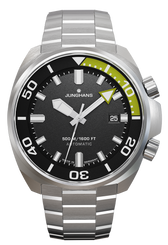 Junghans Aquaris Diver Green with black dial, stainless steel case