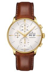 Junghans Meister Chronoscope with white dial, stainless steel case