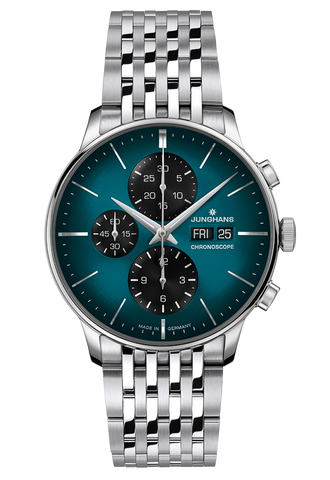 Junghans Meister Chronoscope Blue Date English with stainless steel case