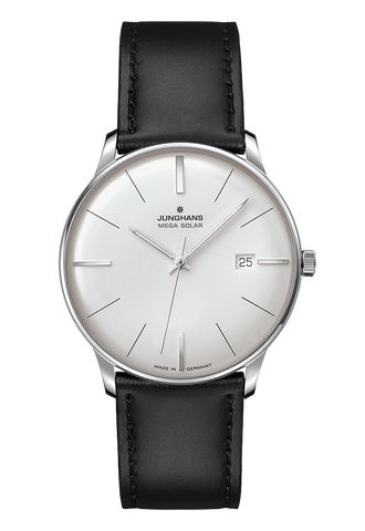 Junghans Meister Mega Solar with white dial, stainless steel case