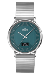 Junghans Milano Mega Solar with green dial, stainless steel case