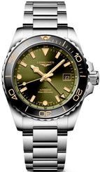 Longines Watch HydroConquest GMT Sunray Green L3.790.4.06.6