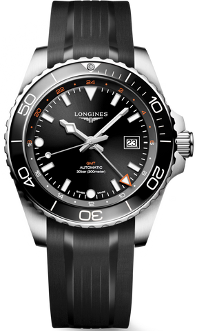 Longines Watch Hydroconquest GMT Sunray Black Rubber L3.890.4.56.9